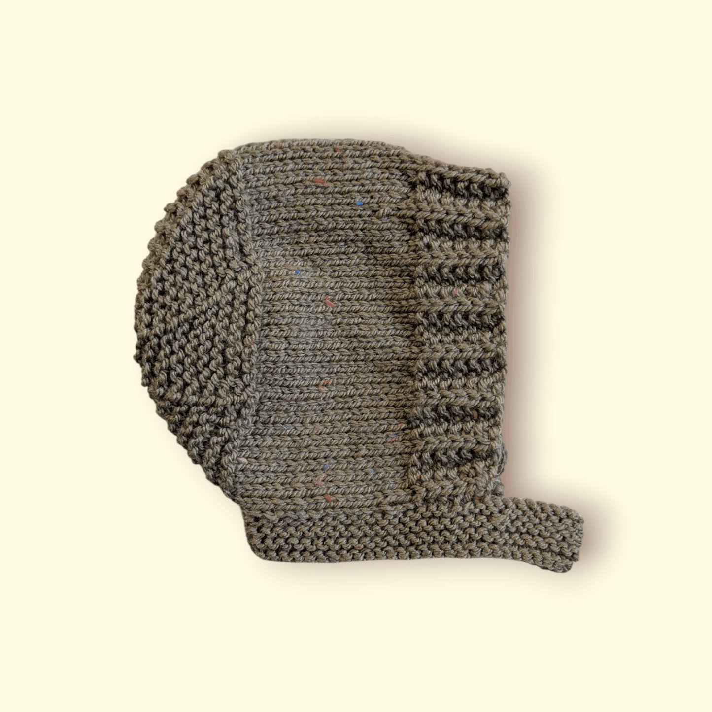 Khaki Green Hand Knitted Bonnet