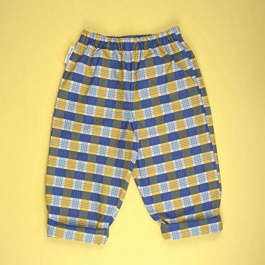 Blue and Yellow Check Trousers