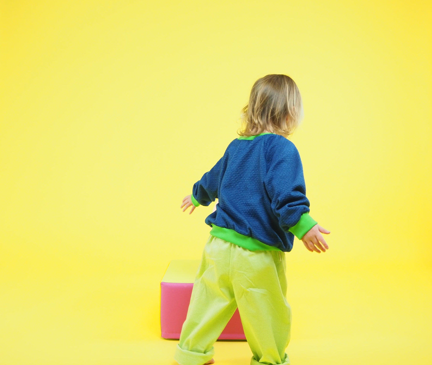 Blue and Bright Green Jumper