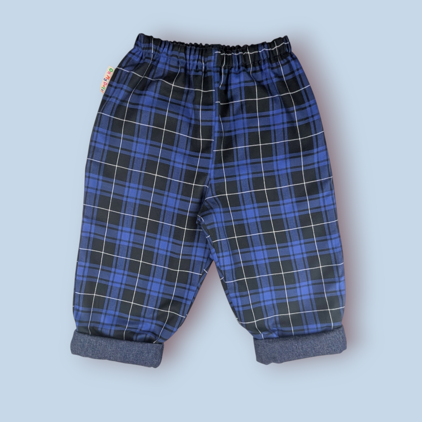 Reversible Denim and Tartan Trousers