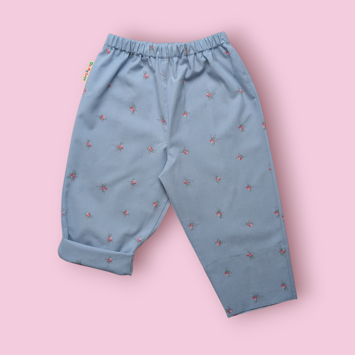 Blue and Pink Flower Trousers