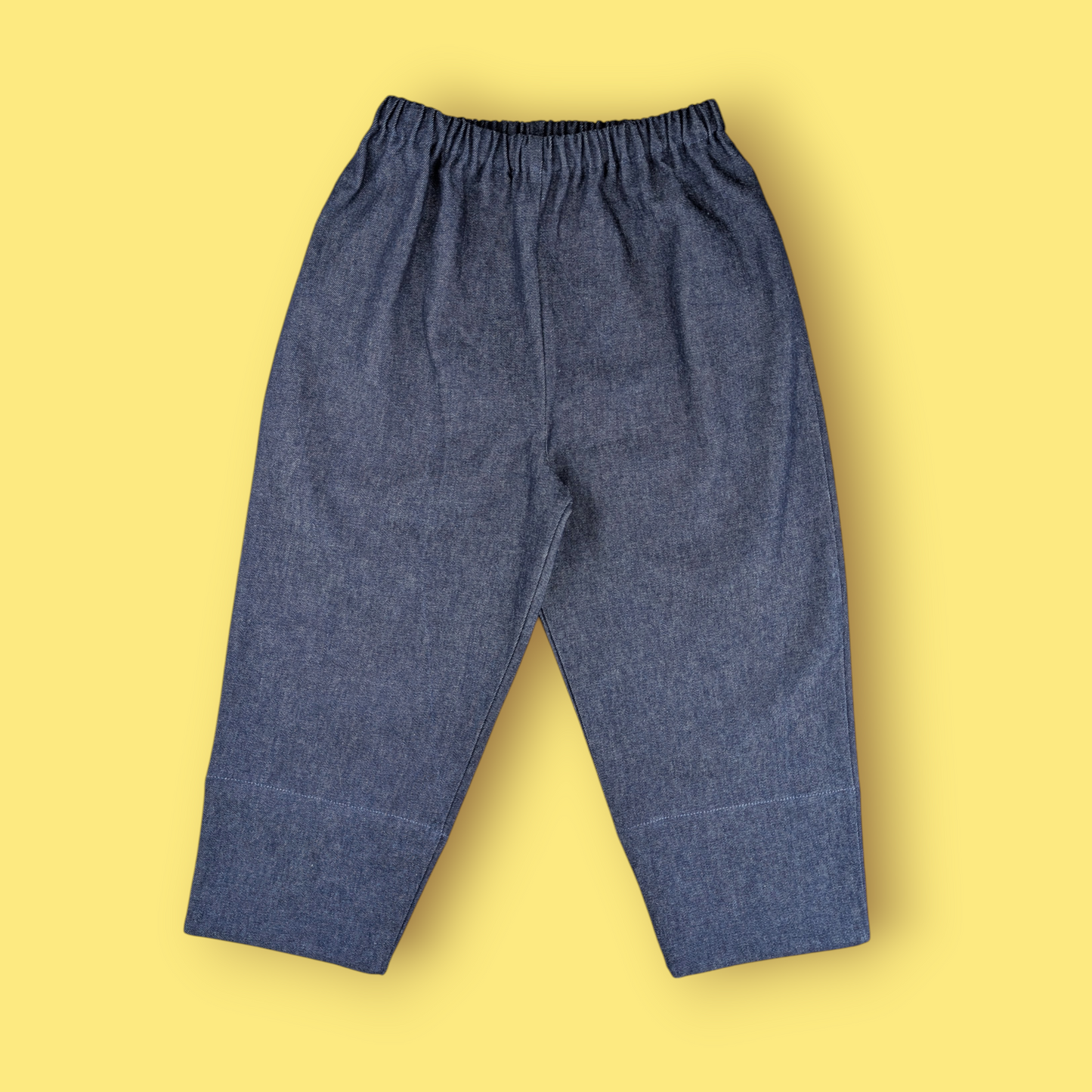 Denim Trousers with Red Check