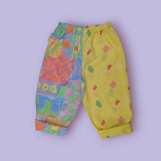 Jazzy Yellow 80s Print Trousers