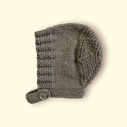 Khaki Green Hand Knitted Bonnet