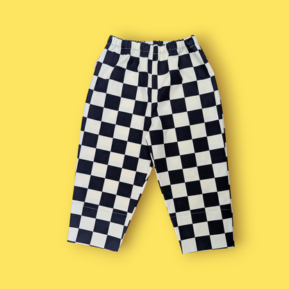 Navy Checkered Trousers