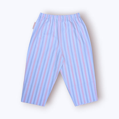 Pink and Grey Striped Trousers