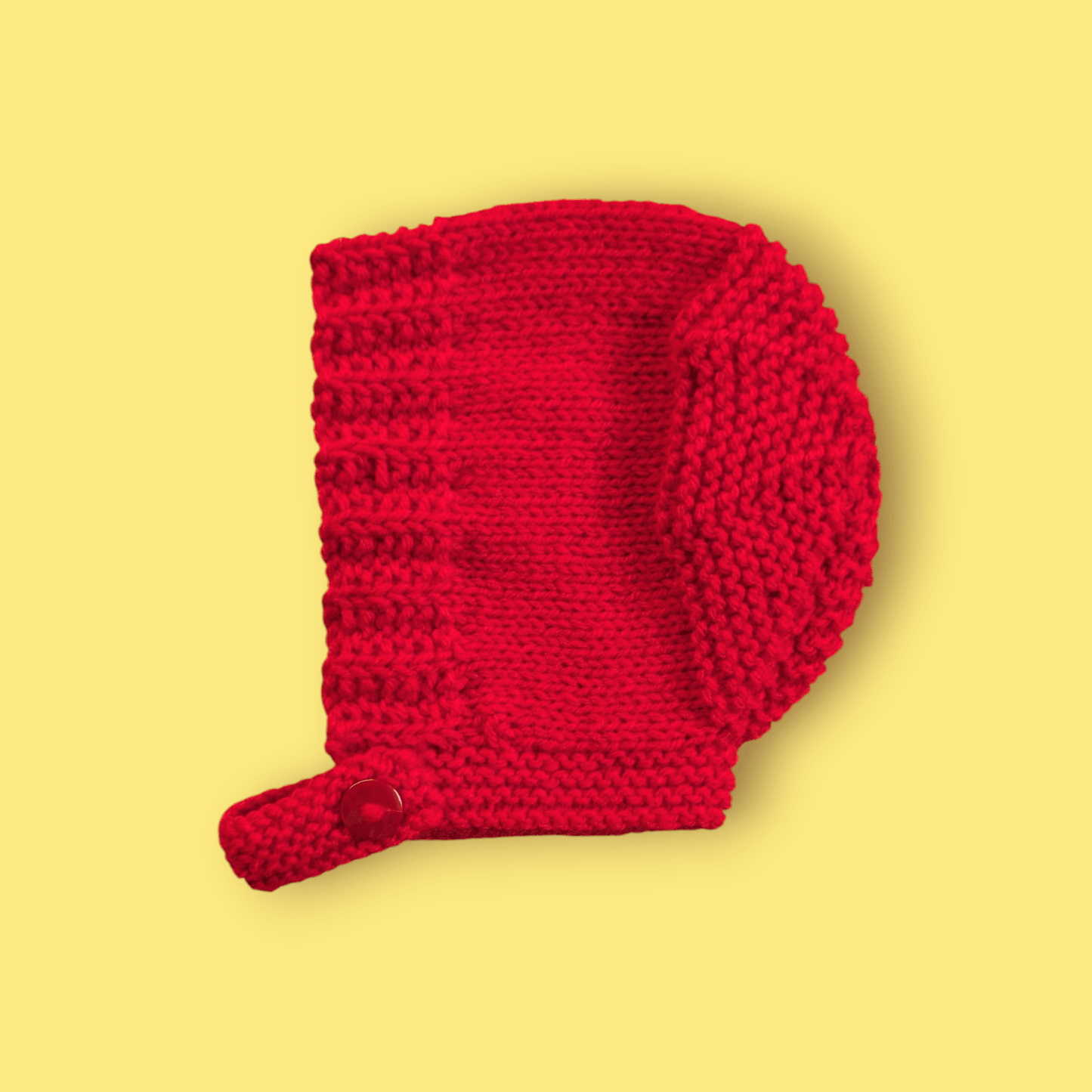 Red Hand Knitted Bonnet