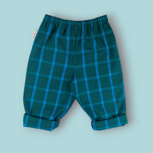 Dark Green Check Trousers
