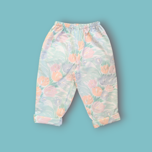 80s Pastel Floral Trousers