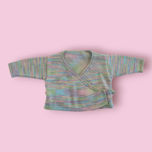 Vintage Pastel Wrap Cardigan